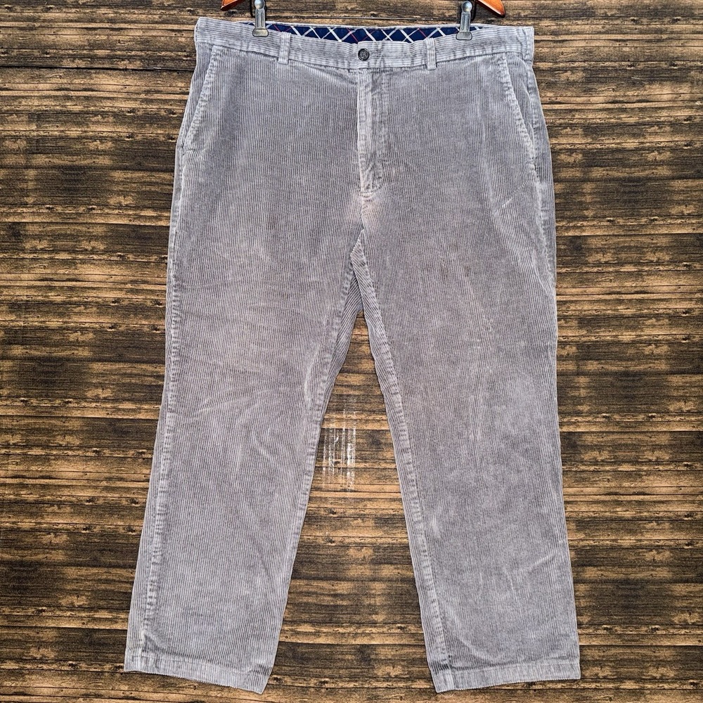 Brooks Brothers Clark Corduroy Pants Mens 42x30 Grey Cotton Academia